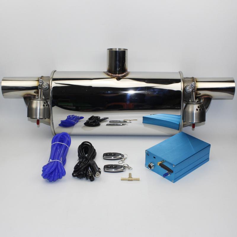 

New T type Exhaust System Stainless Steel Electric Exhaust CutOut Out Valve With Electronic Remote Control Switch pipe