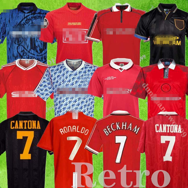 

Man 07 08 90 92 96 United Retro final match utd home Manchester Jersey 1994 1998 United RONALDO BECKHAM CANTONA KEANE SCHOLES GIGGS Jersey