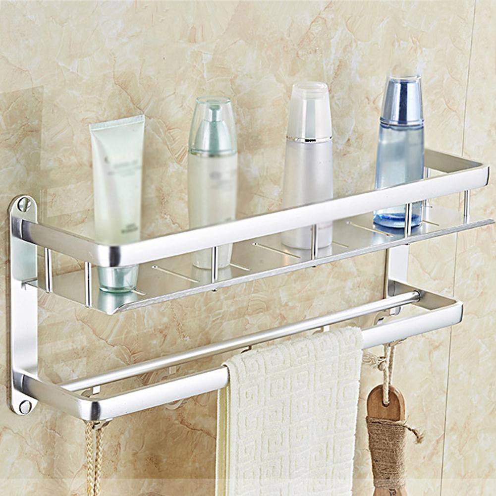 

Bathroom Organizer Shelf Wall Mounted Shampoo Toiletries Storage Rack Non-punching Holder For Home Kitchen Bathroom Accessories