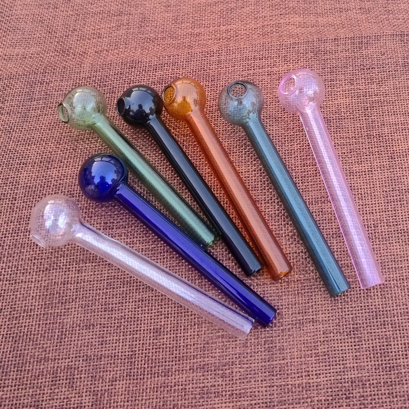 

In Stock 4 Inch Pyrex Glass Oil Burner Pipes Colorful Spoon Hand Pipes Heady Glass Smoking Pipes Wax Glass Pipe SW37