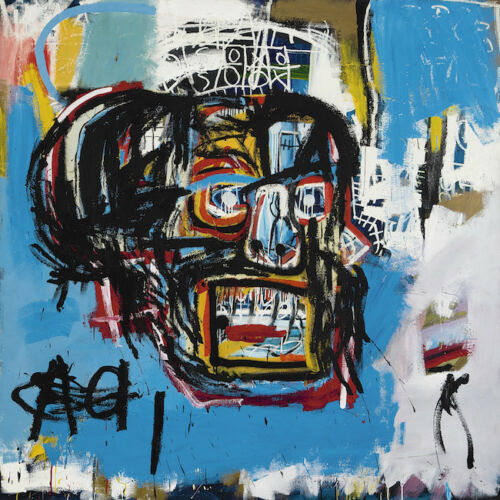 

Jean Michel Basquit Oil Painting On Canvas Graffiti Art Blue Head Wall Art Home Decor Large Picture 190921