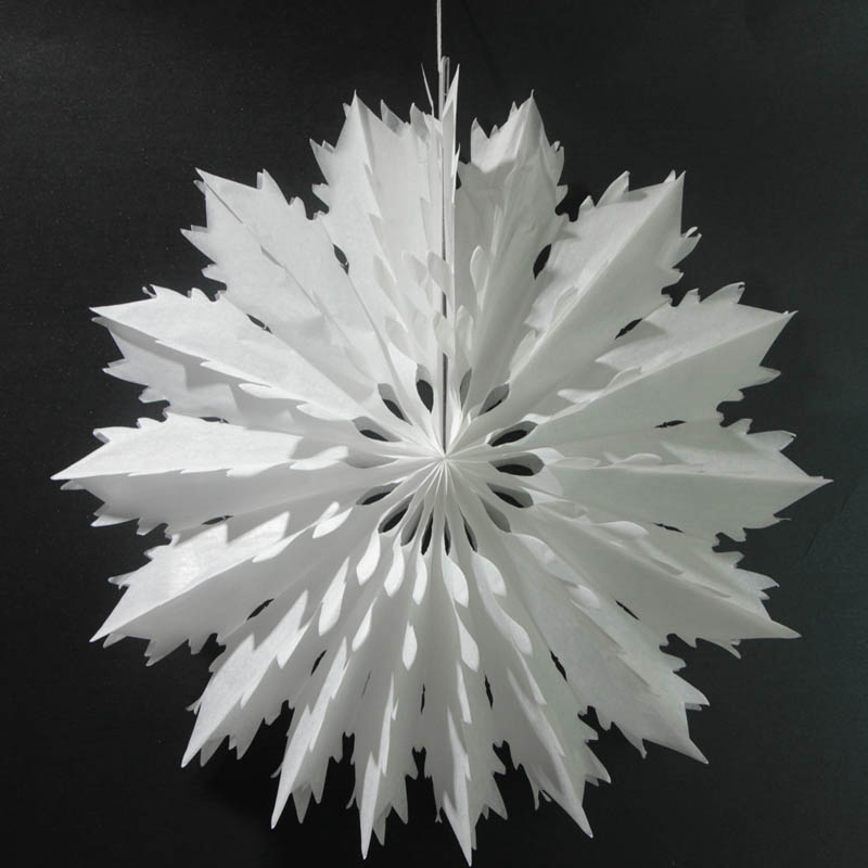 

5pcs 40cm/50cm Christmas Decoration For Home Tissue Paper Snowflake Fans Party Decorations Large Cut-out Paper Fans Hanging