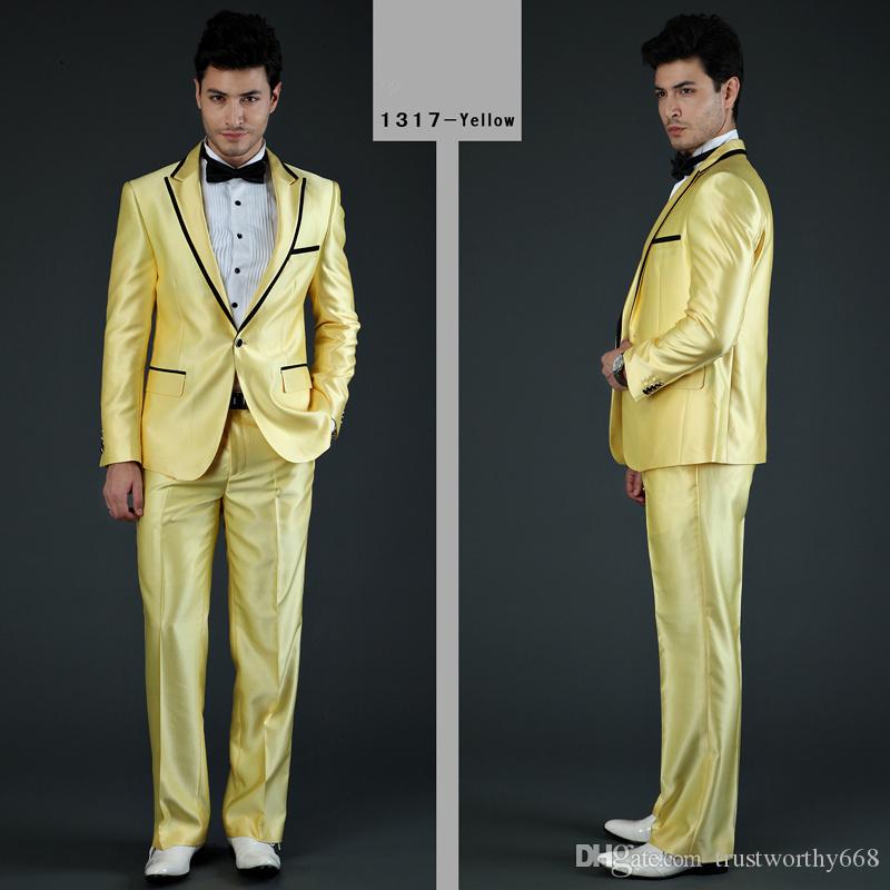 

Popular One Button Groomsmen Peak Lapel Groom Tuxedos Men Suits Wedding/Prom Best Man Blazer ( Jacket+Pantst+Tie) 959, Same as image