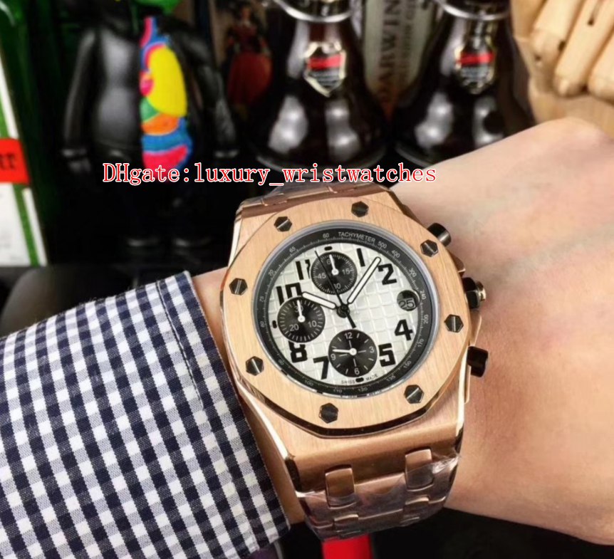 

4 color Topselling men Wristwatches Royal Oak 26470OR.OO.1000OR.03 26470 18k Rose Gold 42mm VK Japanese quartz movement Mens Watch Watches