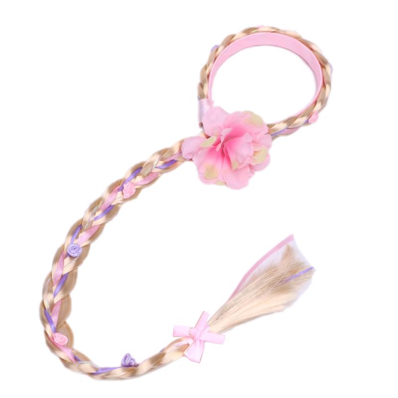 

Long Hair Princess Dress up Headband Cosplay Braided Wigs for Girls Costume Accessories
