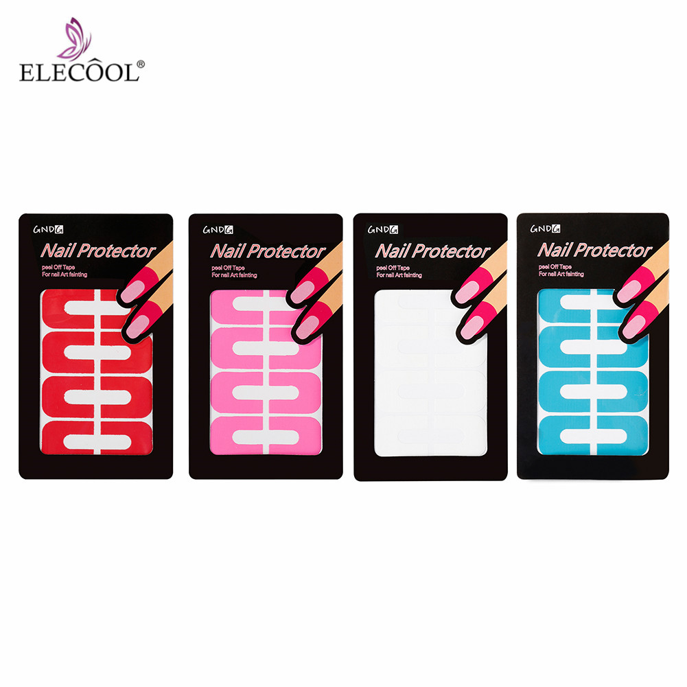 

ELECOOL 10Pcs Creative U-shape Spill-proof Nail Polish Varnish Protector Nail Stickers Durable Manicure Finger Cover Tool