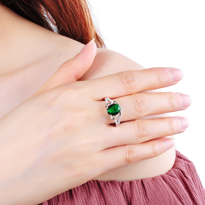 

Cluster Rings 7*8 Mm Wholesale Ring Jewelry For Women Sterling Silver Engagement Egg Vintage Female Wedding With Box