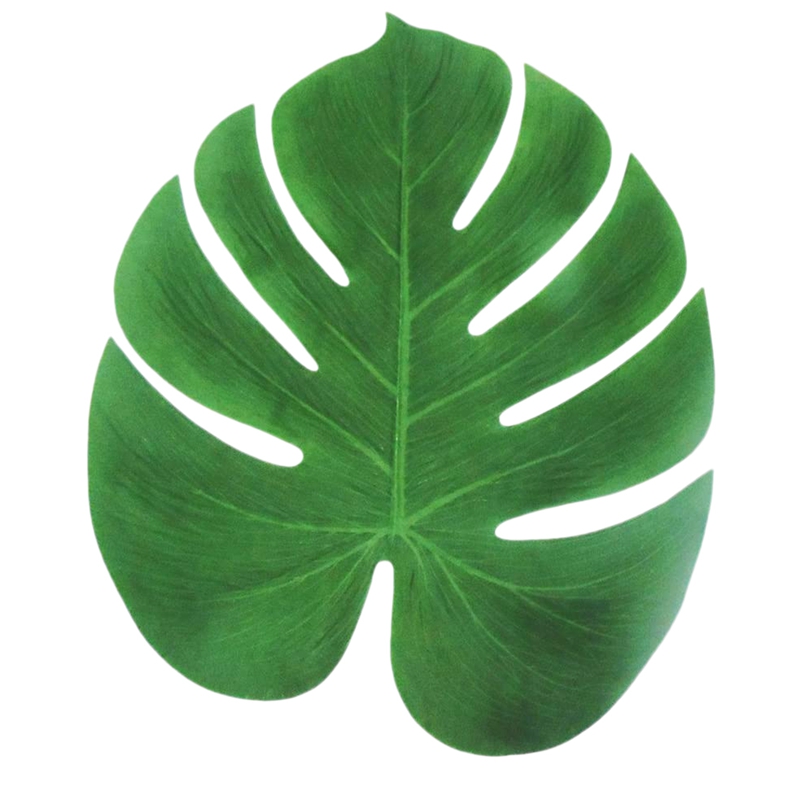 

24PCS Hawaiian Beach Themed Decer Turtle Simulation Party Leaves 35cmx29cm, Green