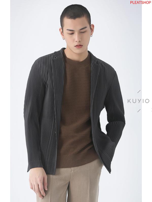 

Handmade Three-Fold Men's Lightweight Loose Two-Button Casual Suit Jacket men blazer suit men, Black