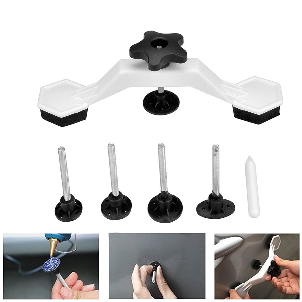 Kit d'outils pont en plastique tirant ensemble d'outils à main de débosselage pour la réparation de carrosserie sans peinture