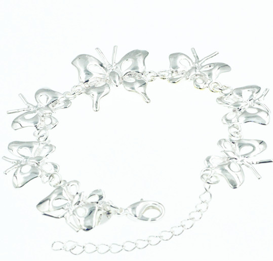 

Fashion Silver Bracelet Exaggerated Temperament Butterfly Woman Hand Jewelry Chain
