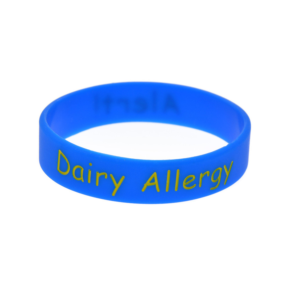 

100PCS Dairy Allergy Silicone Rubber Bracelet Children Size Great to Used In School Or Outdoor Activities