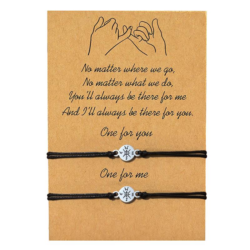 

Simple Vintage Circle Black Rope Bracelet Women Men Handmade Braided String Charm Bracelet Couple Jewelry Gift