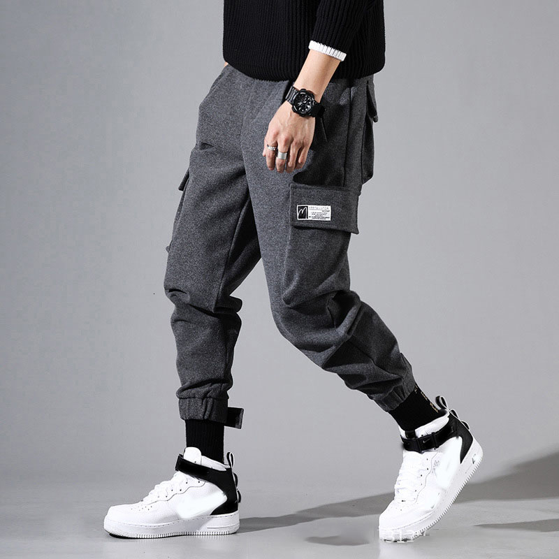 

EWQ / Man Tide casual Pants 2020 spring fashion new Loose Hip-hop trousers with pockets 19H-a62, Black
