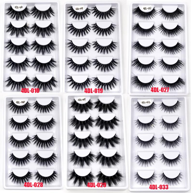 

5 Pairs 4D Faux Mink False Eyelashes Lashes Wispies Criss-cross Fluffy Natural Long Cruelty-free Lashes Eye Beauty Makeup Tools