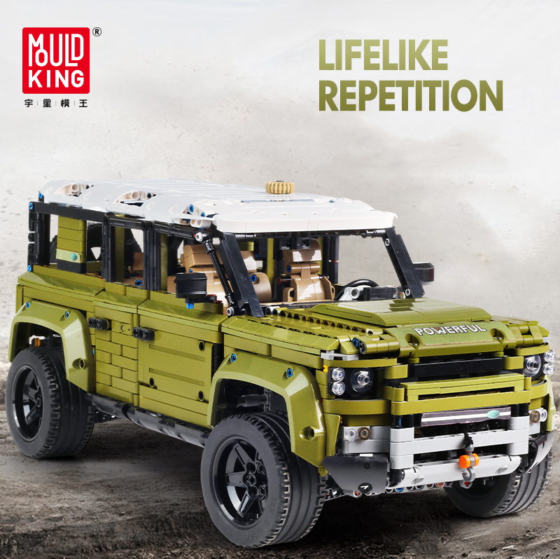 Green Car Off-road Land Car Rover Defender SUV Model Building Blocks MOC 93018 42110 Vehicle Technic 13175 Education BirthdayToys Gifts For Child-image-524200977