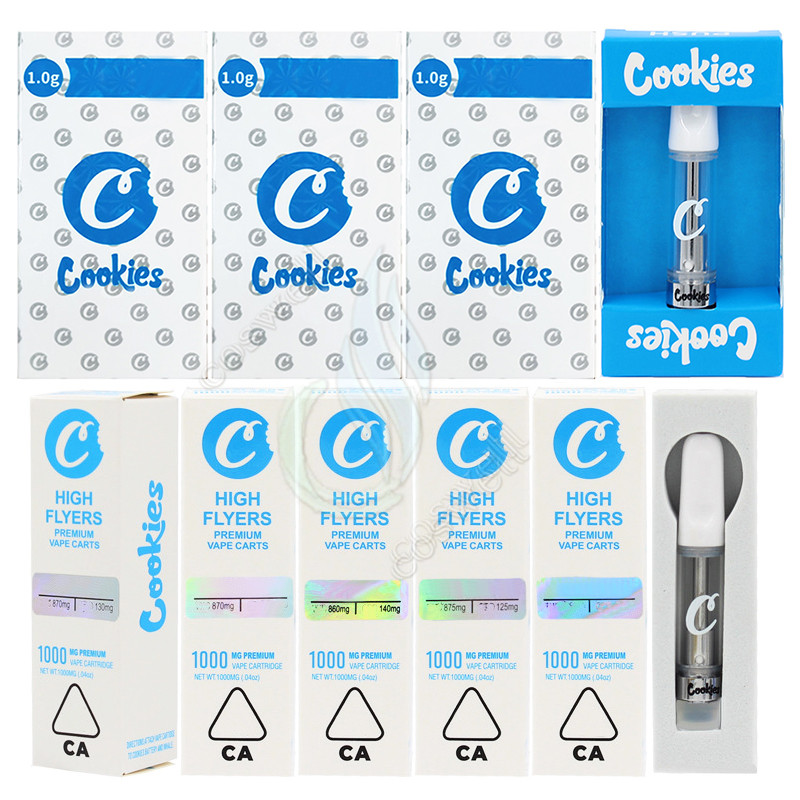 

New Cookies High Flyers & PUSH Vape Carts Premium 1.0ml 0.8ml Cartridges Vapor Pen Ceramic Coil Box Packaging e Cigarette Vaporizer Atomizer