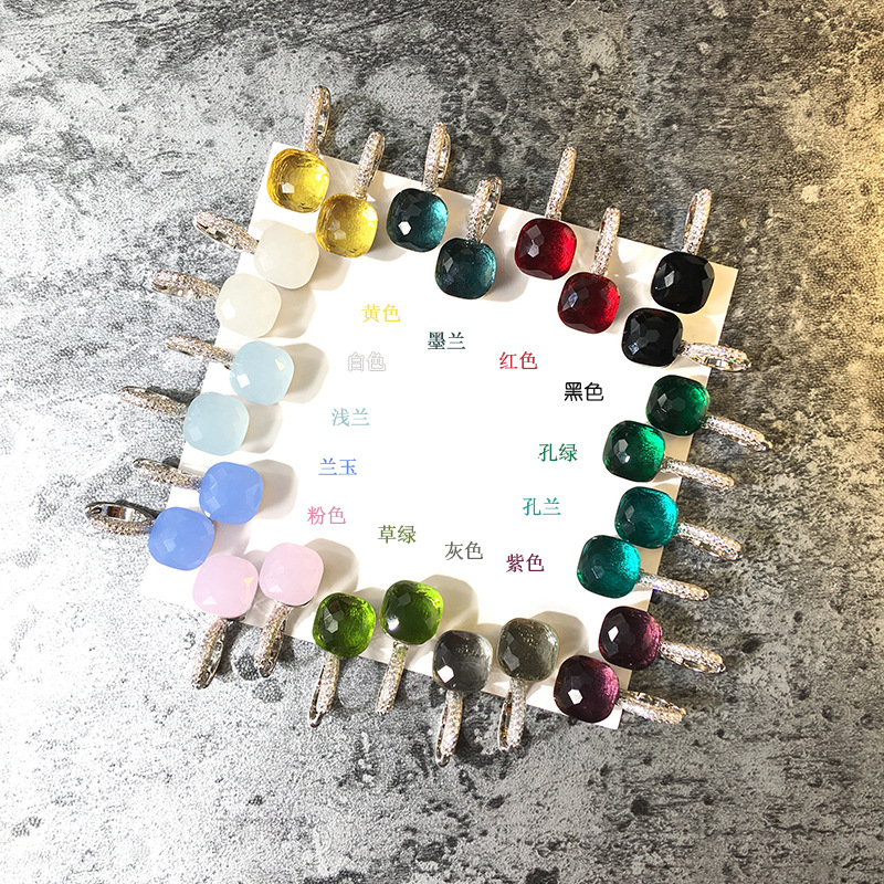 

Designer Most Popular Brand Candy Color Dangle Earrings For Women Luxury Rose Gold Silver Jewelry Mix Your Own Style Bijoux