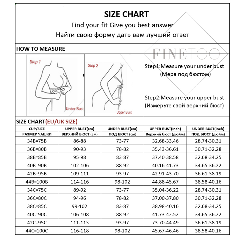 Plus Size Bra Chart