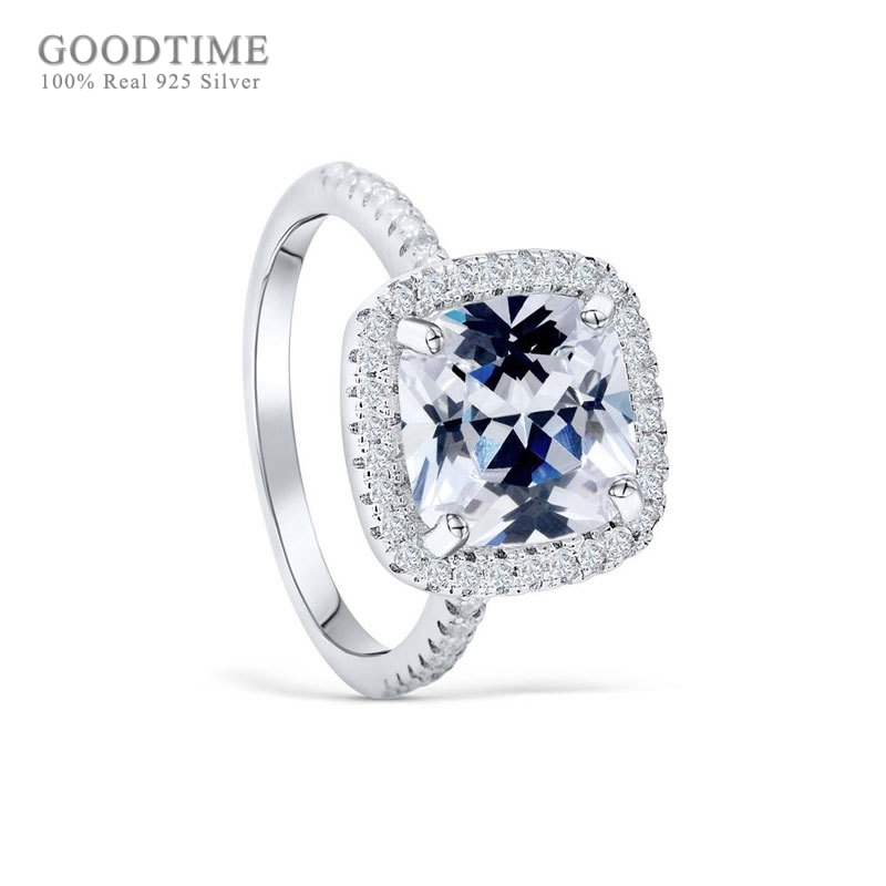 

Wedding Rings Luxury Women Ring 925 Sterling Silver Zirconia Rhinestone Rose Gold Jewelry For Bride Girl Party