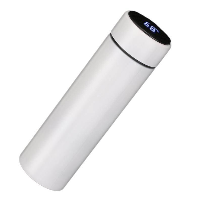 

Insulated Vacuum Stainless Steel Water Thermal Bottle with LCD Touch Screen, White