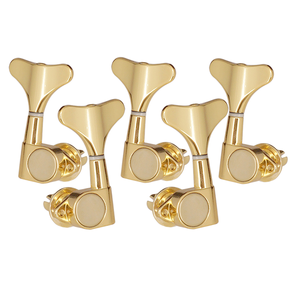 

5 Pieces Zinc Alloy Electric Bass Replacement Closed Tuning Pegs Tuning Keys 2L 3R Gold