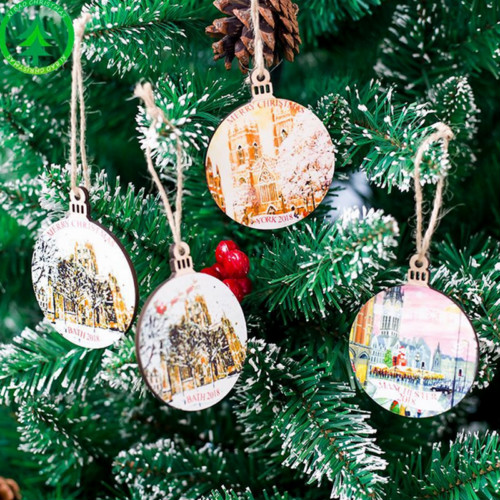 

1Pcs Christmas Decorations Wooden Ornament Xmas Tree Hanging Tags Toppers Pendant Xmas Party Gifts Decor