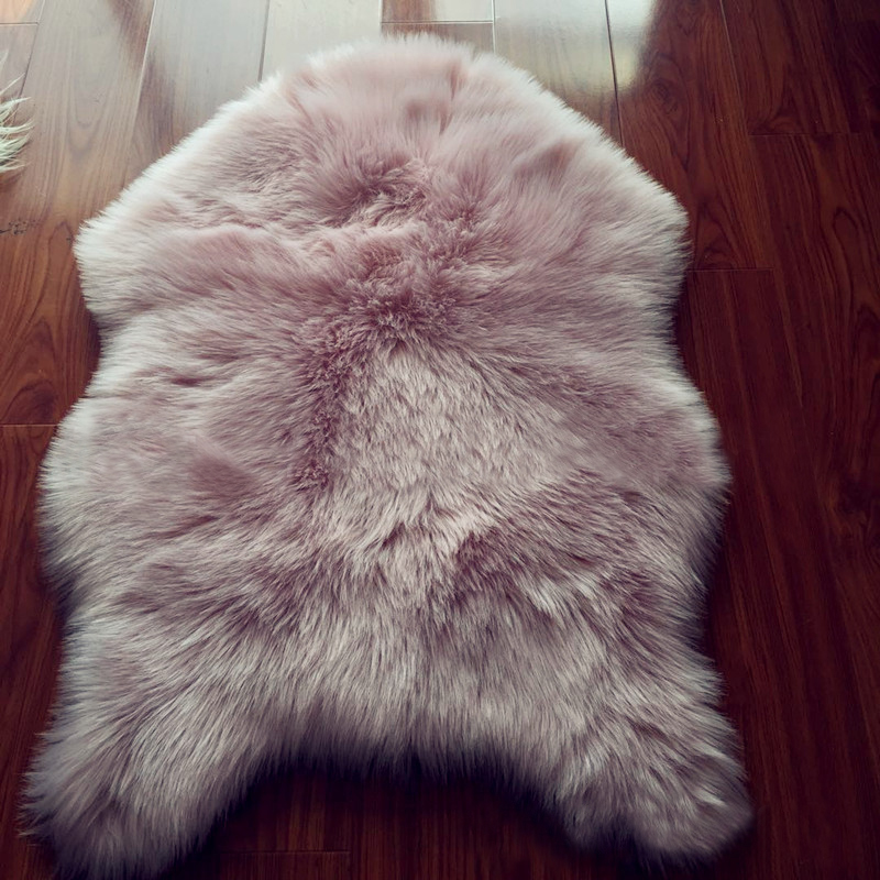 

Faux Fur Rug For Sofa Hairy Carpet Artificial Wool Sheepskin Parlor Room Decor Floor Mat Fluffy Soft Rest Area Blanket Seat Pad, Blue