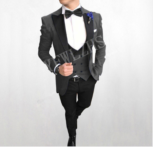 

Custom Made tuxedos groom wedding men suits mens wedding suits tuxedo costumes de smoking pour hommes men(Jacket+Pants+Tie+Vest) B128, Same as image