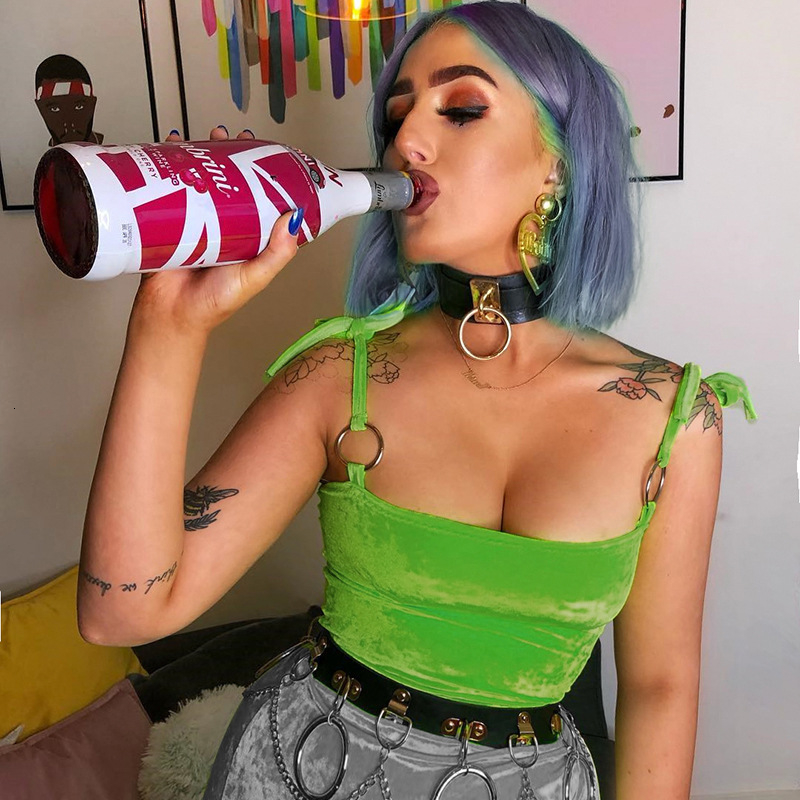 

Crop Top Ladies Tank Tops 2019 Sexy Female Women Sleeveless Tank Top Solid Fitness Lady Camis Casual Green Off The Shoulder Top