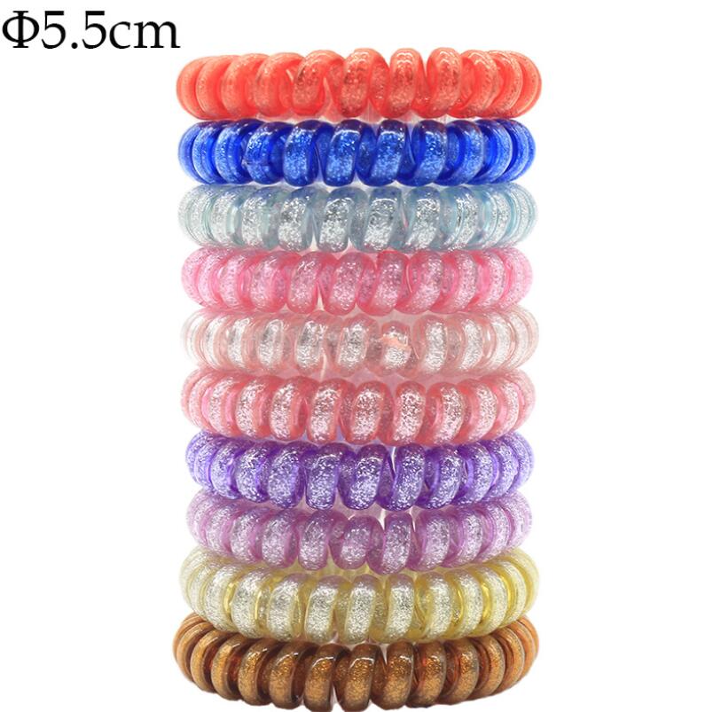 

Spiral Hair Ties No Crease Elastics Coil Hair Ties Phone Cord Hair Ties for Woman and Kids, Mix