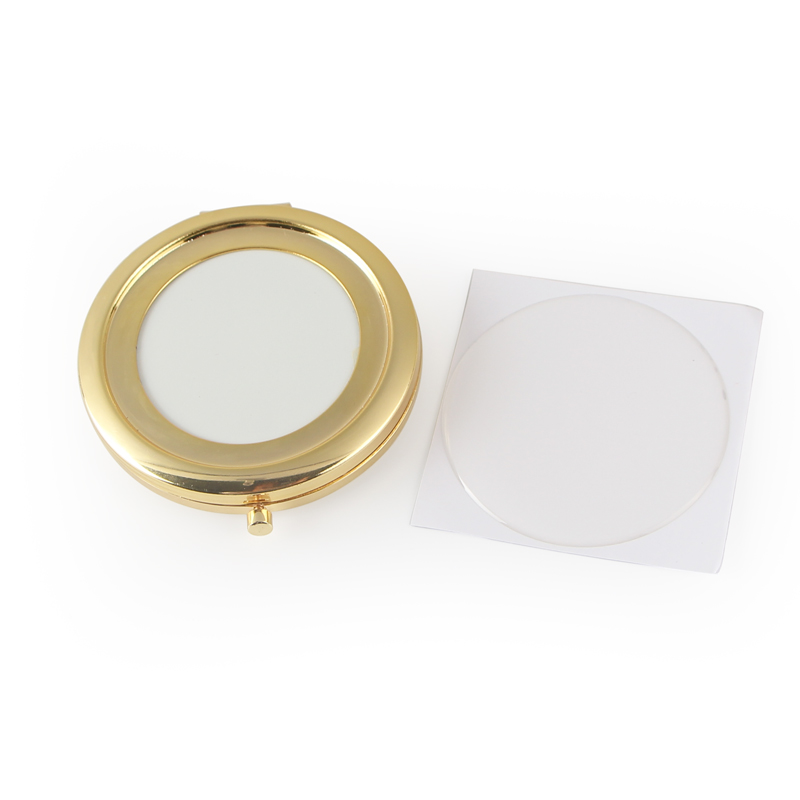 

Noble Light Gold Color Compact Mirror Top Hollow DIY Kit Cosmetic Mirror 70 mm Round + 58 mm Epoxy Sticker 5 pieces/Lot