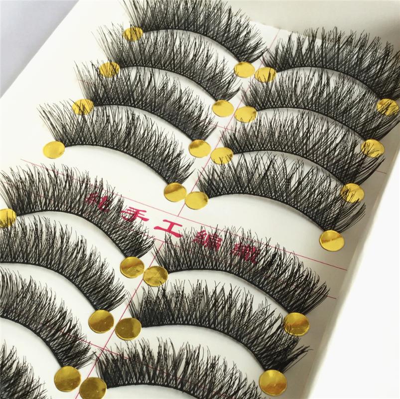

Soft Cross False Eyelashes Natural Thick Eyelash Extension 10pairs/set Reusable Long Handmade Fake Lashes Women Makeup Tools