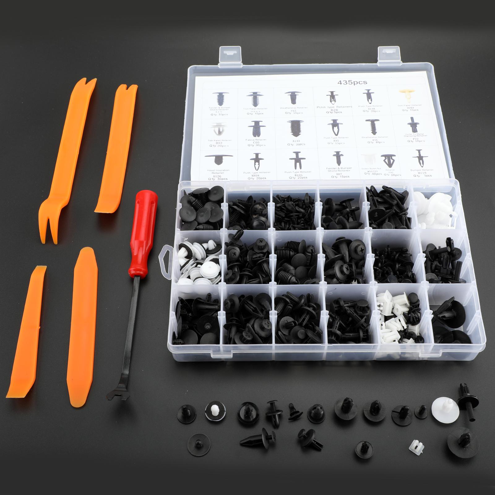 Herramienta de eliminación de 30PCS 425PC coche Recorte Clip Push Pin Remache Panel Interior Surtidos