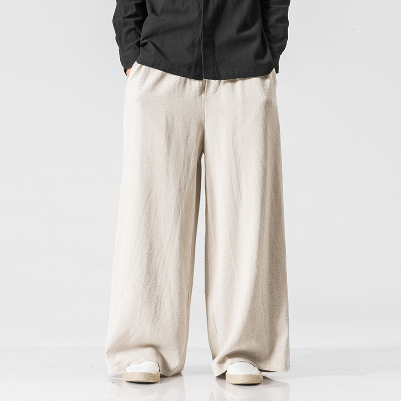 plus size wide leg linen trousers