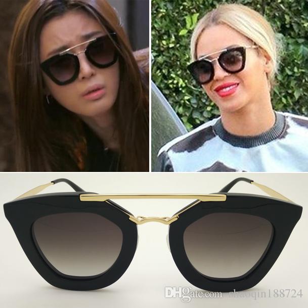 

New 2019 Women Brand Designer Gradient Sunglasses Fashion Brand Sunglasses Retro Punk SPR 09QS 09 SPR09QS Brand Polarized Coating Sunglasses