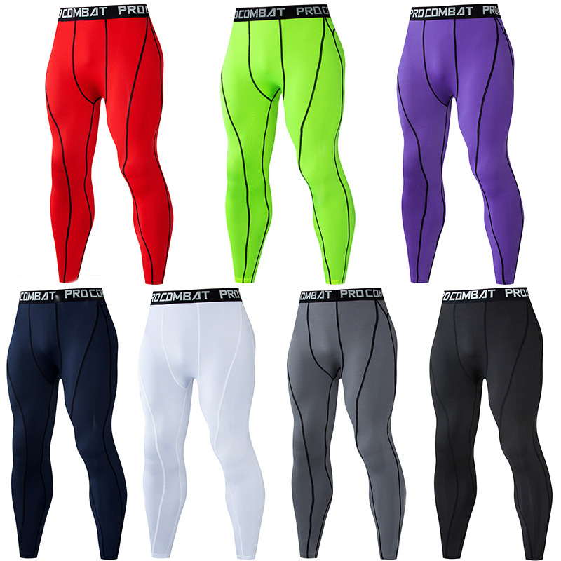 

Sports Pants Men' Solid Color Fitness Running Training Pants Breathable Quick-Dry Men' Stretch Tight, Black