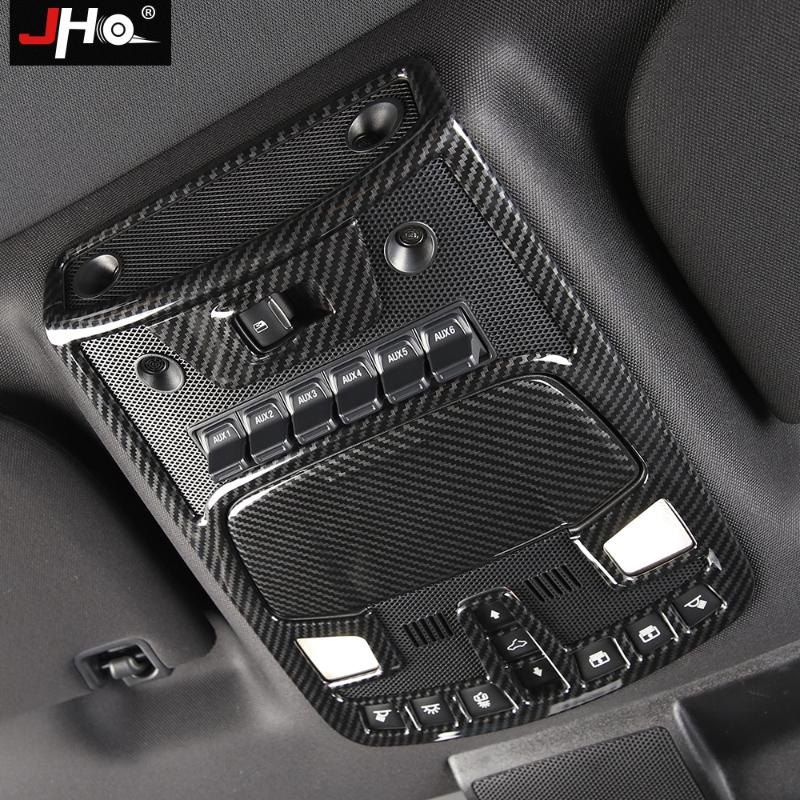 

JHO ABS Carbon Grain Front Reading Light Frame Cover Trim for 2017-2019 F150 Raptor 2018 Interior Decor Accessories