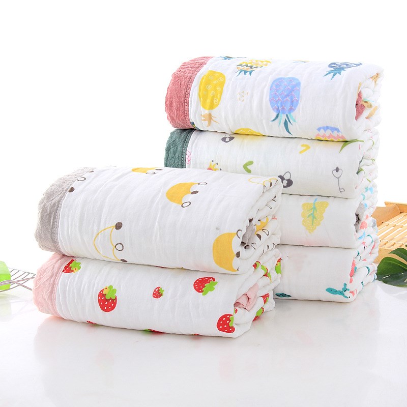 

Baby Sleeping Blanket Quilt Newborns Girs Boys Swaddle Wrap Kids Bedding Blanket Six Layers Gauze Infant Bath Towel Baby Swaddle, Mushroom