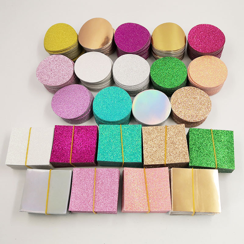 

Wholesale 100pcs/set Eyelash jam Square box internal Glitter Background Paper for Round box Professional Packaging Accessories
