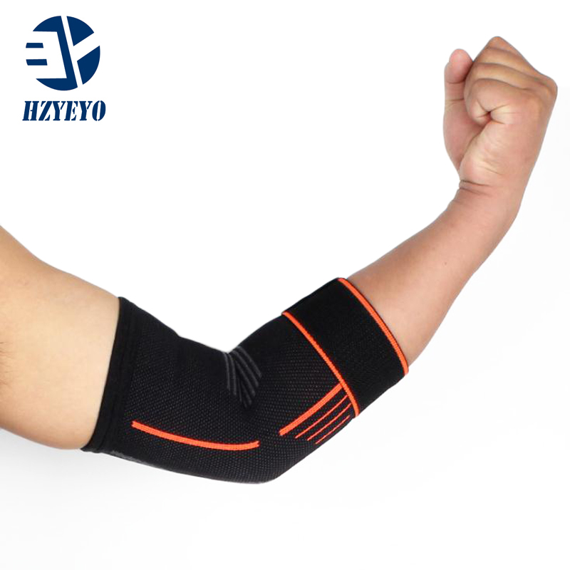 

HZYEYO Elastic bandage tennis elbow support protector basketball running volleyball compression adjustable elbow pad brace,H009, Black