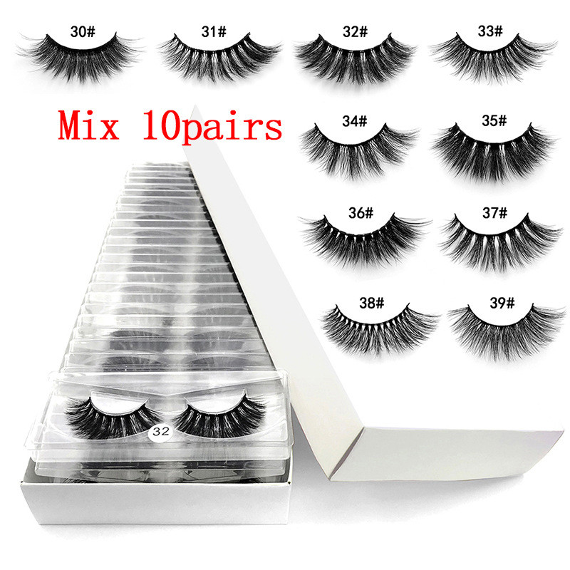 Faux cils 3d en vison 30 #, extension de cils naturels longs, maquillage, en vrac, livraison gratuite, vente en gros