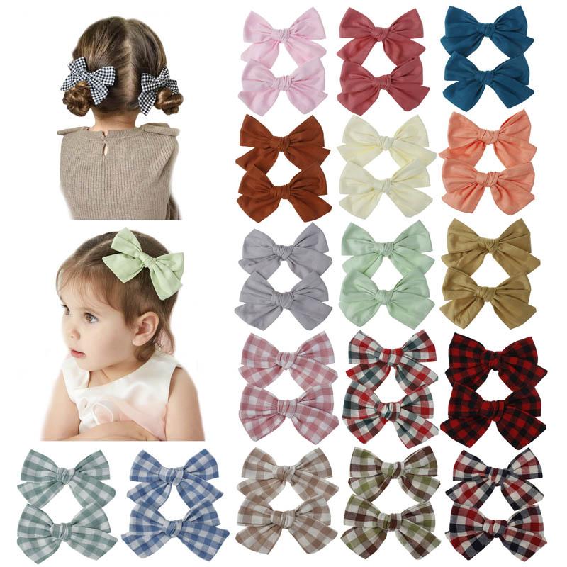 

New 2020 4.3inch 2pcs/set bows baby BB clip girls hair clips kids designer hair clips princess kids barrettes girls hair accessories, Multi-color