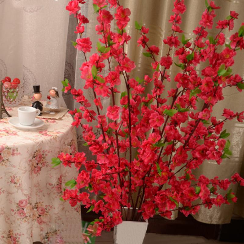 

50inch Artificial Cherry Spring Plum Peach Blossom Branch Silk Flower Tree Decor, Pink