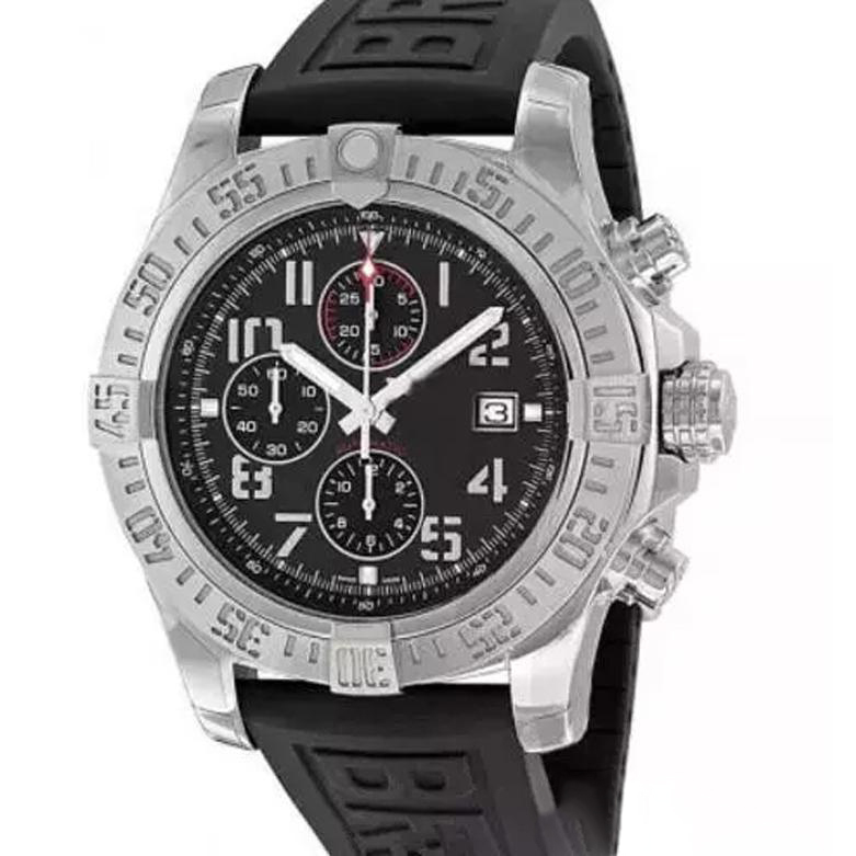 

2019 Mens Watch Super AvengerII 1884 Quartz Movement Chronograph Male Rubber Strap Men Watches A133711 Wristwatch Relogio Masculino, Black