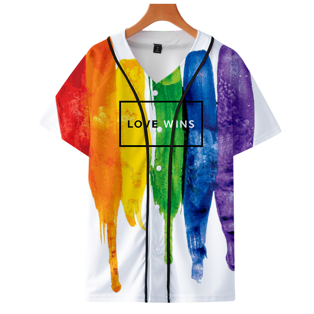 

Lgbt Pride Love Wins 3D Print Baseball T Shirt Women Men Lesbian Rainbow Harajuku Short Sleeve Hip Hop Tee Shirt Baseball Jersey, 016