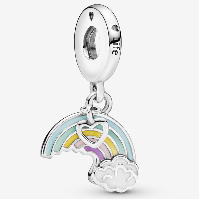 Fit Pandora Bracelet Charm 925 Silver Rainbow & Cloud Dangle Style Charms Beads Bracelets 100% Bangle Gift DIY Jewelry Original LOGO-image-505048841