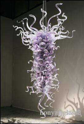 

100% Mouth Blown Borosilicate Purple Color Glass Pendant Light Indoor Decor Hand Blown Glass Chandelier Lighting