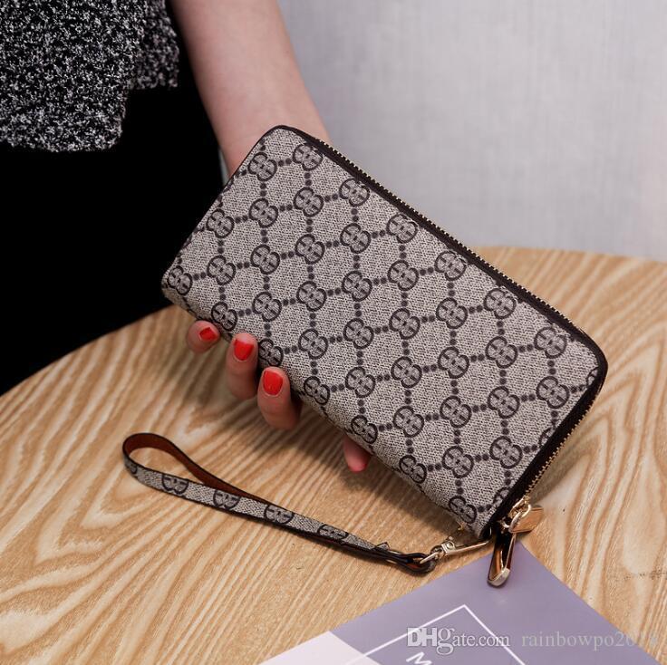 

Factory wholesale women bag multis functional double printed longs purses fashion leather men and womens pursess multi card fashions long purse, Grey1(printing box )
