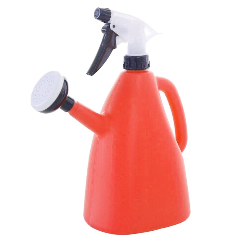 

2 in 1 Plastic Watering Can Indoor Garden Plants Pressure Spray Water Kettle Adjustable Sprayer 1L BJStore, Red